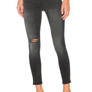 Rag & Bone High Rise Capri in in Steele Destroyed